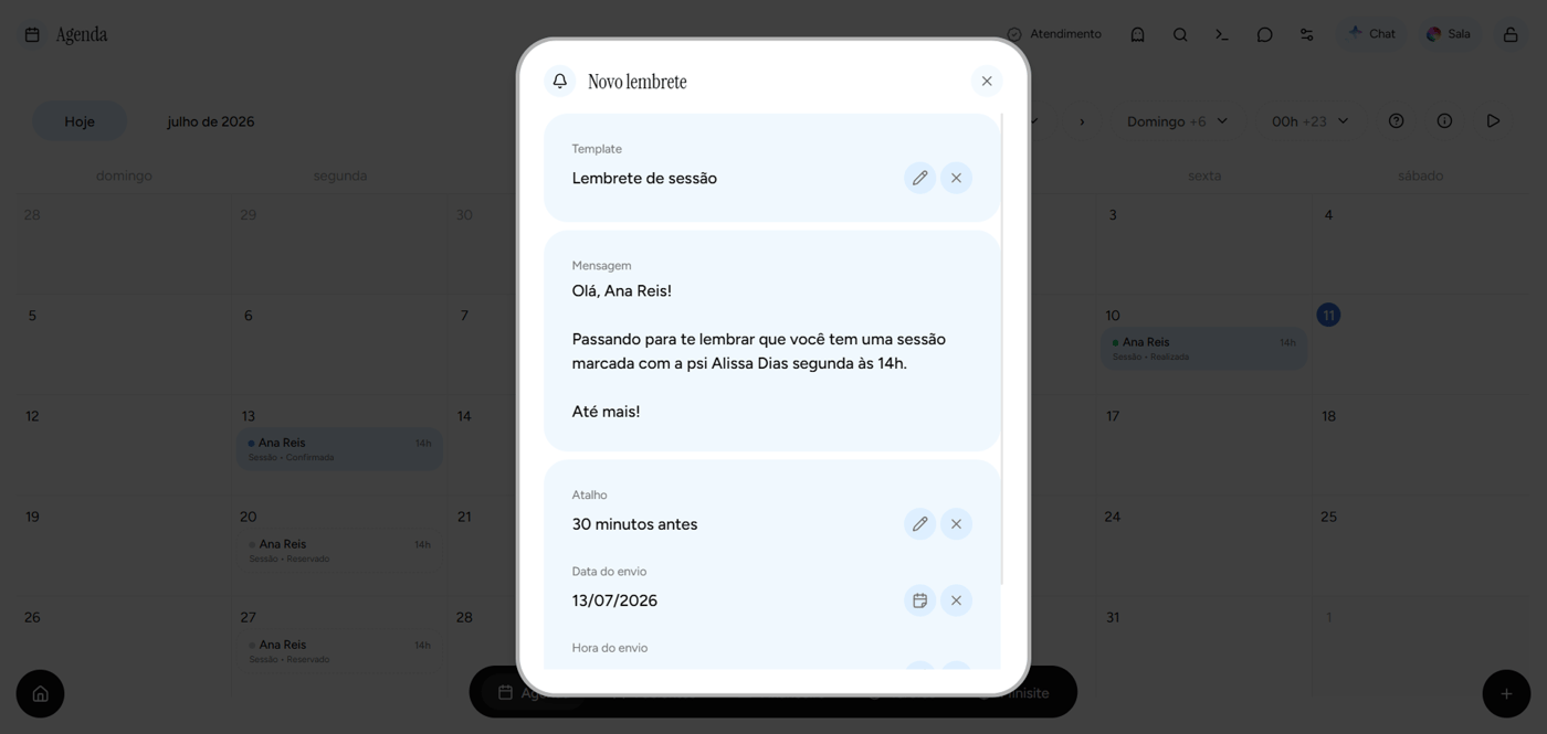 Lembrete no WhatsApp